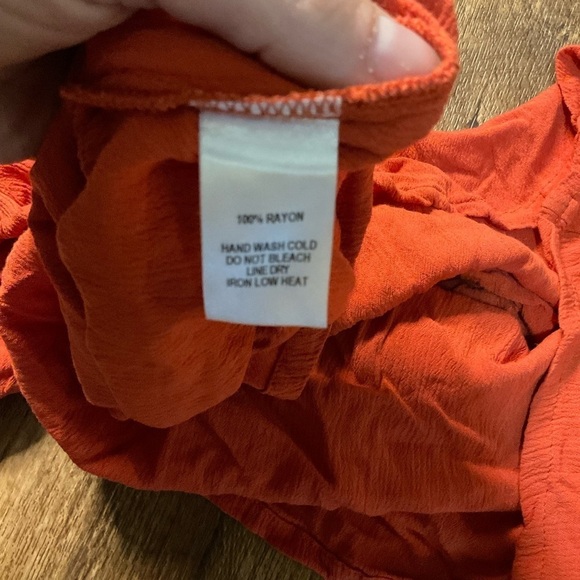 Lulus Adrift Tank Top Women's Medium Orange Side Cut Out Tie Back - Picture 6 of 7